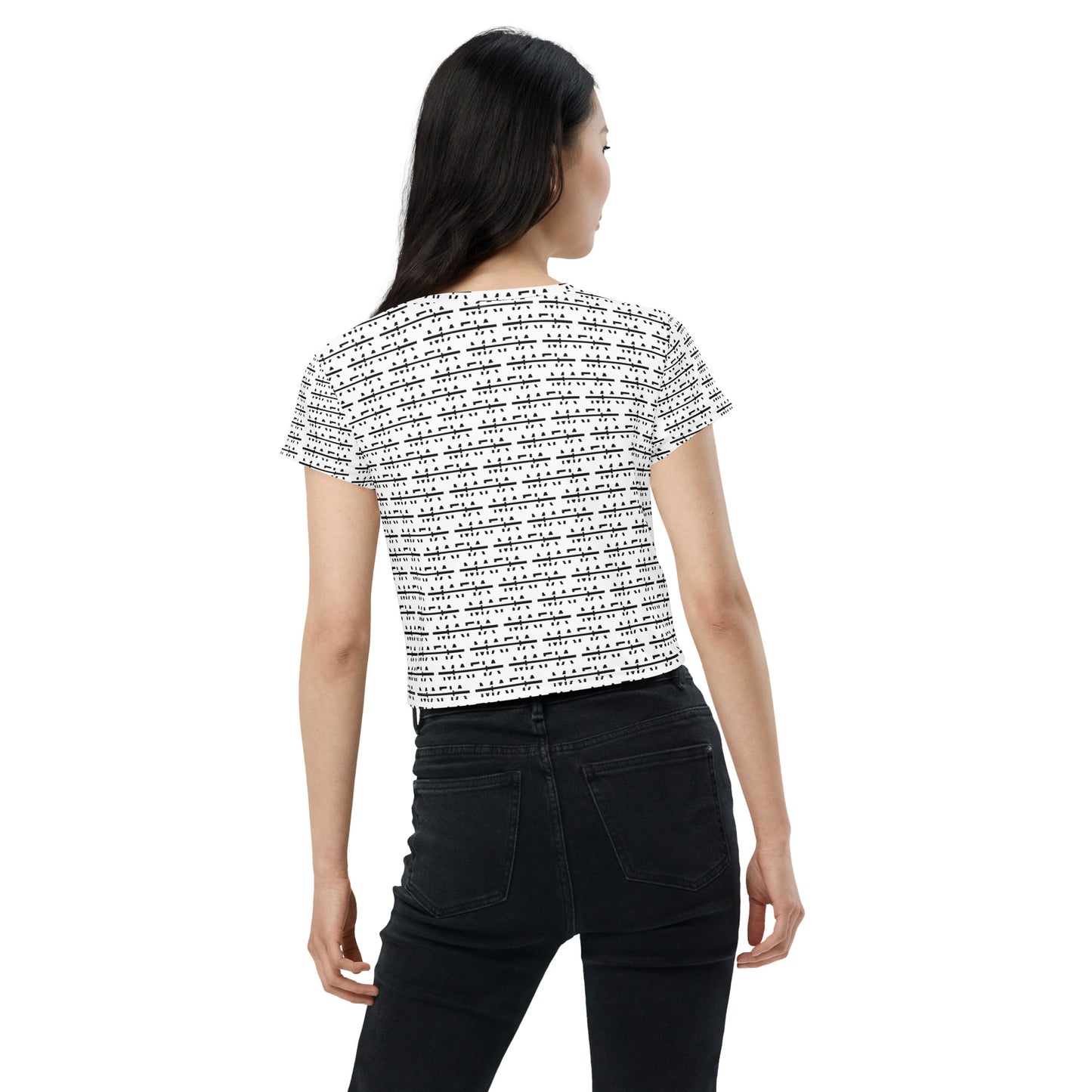 Barbell Mafia All-Over Print Crop Tee
