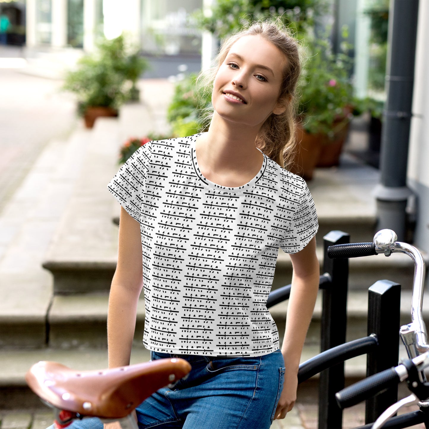 Barbell Mafia All-Over Print Crop Tee